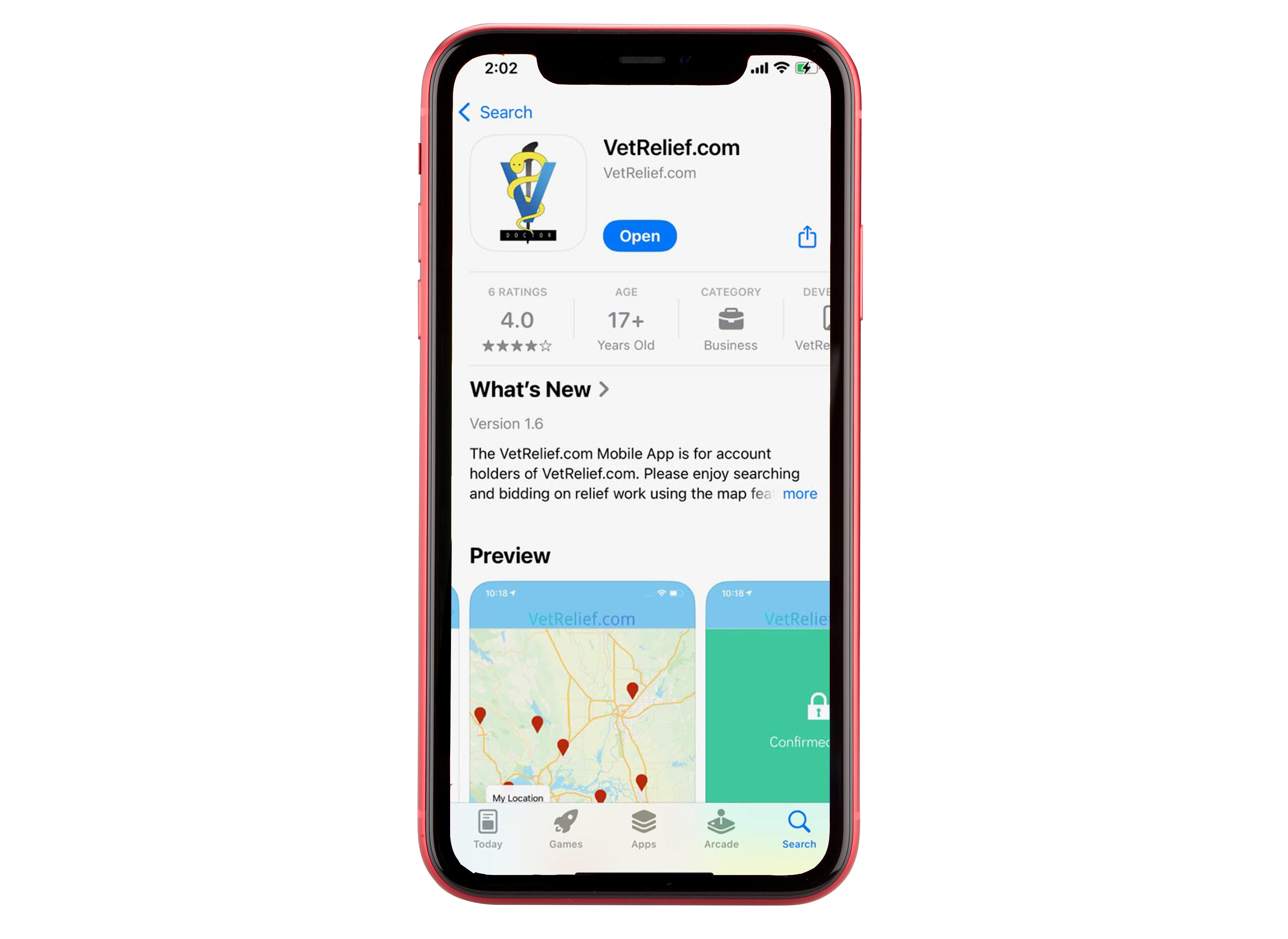 Iphone App VetRelief.com
